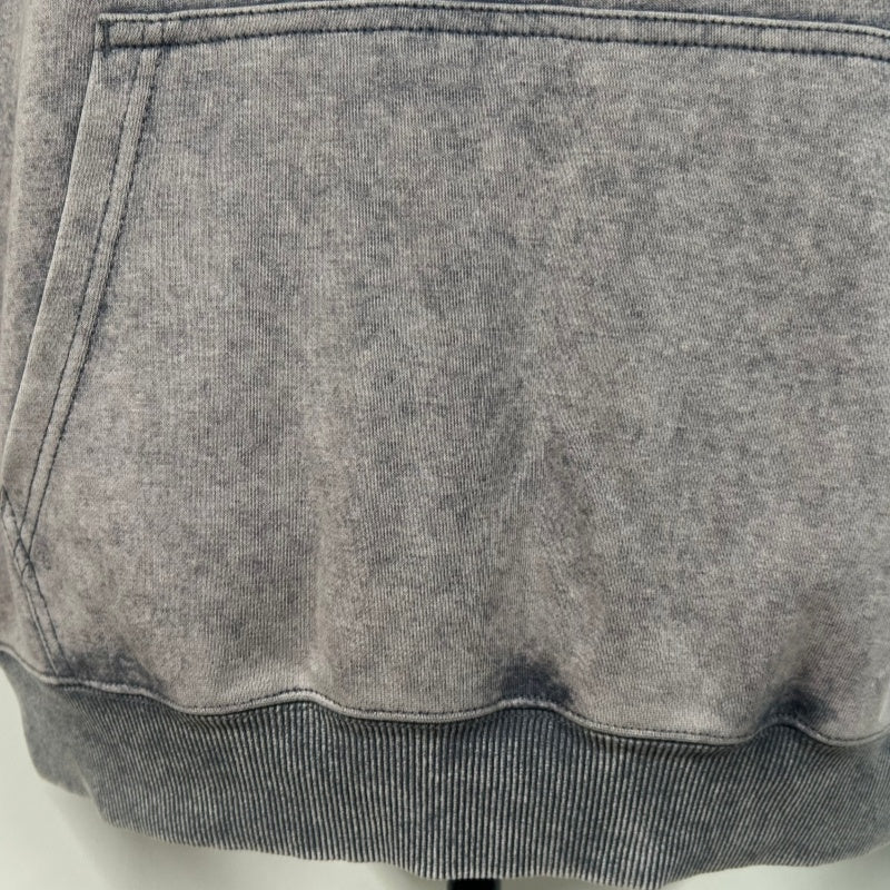 Unisex Vintage Garment-washed Hoodie|Relaxed Fit|Kangaroo Pouch Pocket W-07-023 Graphite