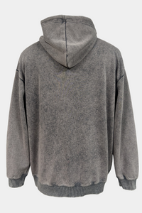 Unisex Vintage Garment-washed Hoodie|Relaxed Fit|Kangaroo Pouch Pocket W-07-023 Graphite