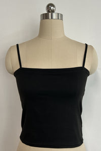 Women’s Stretch Camisole Spaghetti Crop Top-W-01-003 White,Black