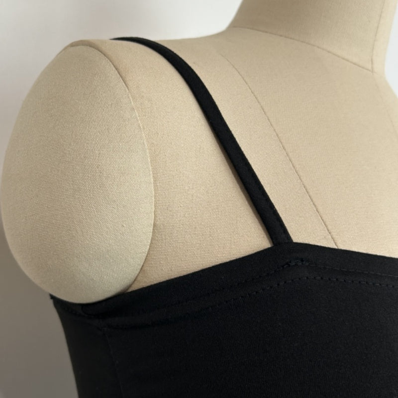 Women’s Stretch Camisole Spaghetti Crop Top-W-01-003 White,Black