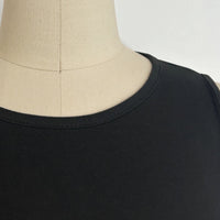 Women’s Mid-Neck Cropped Tank Top W-01-004 Black, White