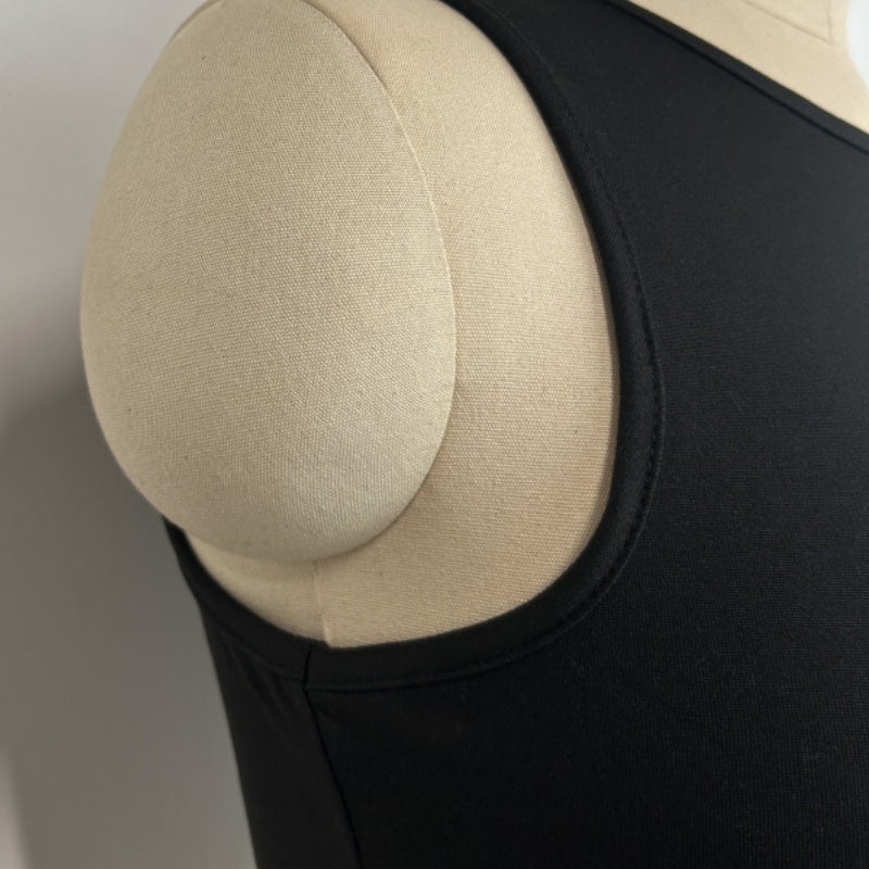 Women’s Mid-Neck Cropped Tank Top W-01-004 Black, White