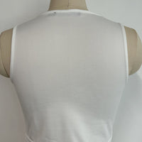 Women’s Mid-Neck Cropped Tank Top W-01-004 Black, White