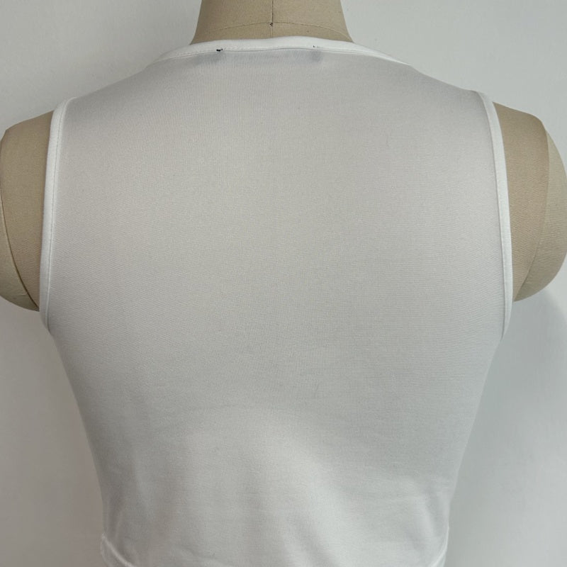 Women’s Mid-Neck Cropped Tank Top W-01-004 Black, White