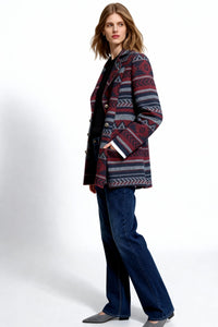 Women's Elegant Wool Jacket with Suit-type Collar and Feminine Flow|W-02-002-480