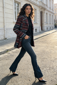 Women's Elegant Wool Jacket with Suit-type Collar and Feminine Flow|W-02-002-480