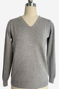 Women's Everyday Soft V-neck Cozy Sweater|One Size Fits Most|W-03-011 Light Grey