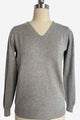 Women's Everyday Soft V-neck Cozy Sweater|One Size Fits Most|W-03-011 Light Grey