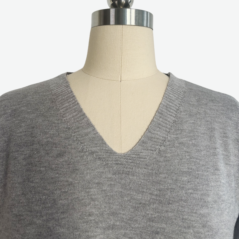 Women's Everyday Soft V-neck Cozy Sweater|One Size Fits Most|W-03-011 Light Grey