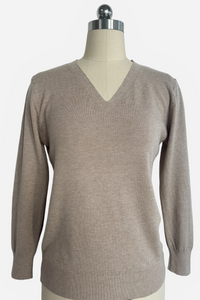 Women's Everyday Soft V-neck Cozy Sweater|One Size Fits Most|W-03-011 Oatmeal