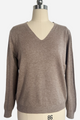 Women's Everyday Soft V-neck Cozy Sweater|One Size Fits Most|W-03-011 Khaki