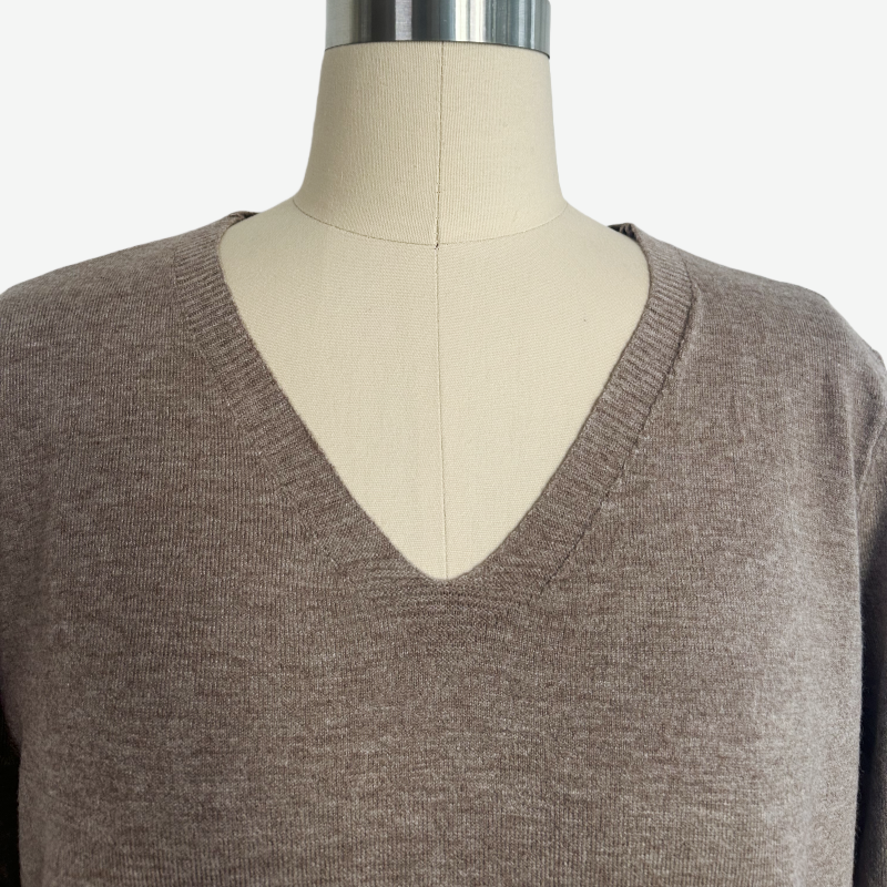Women's Everyday Soft V-neck Cozy Sweater|One Size Fits Most|W-03-011 Khaki