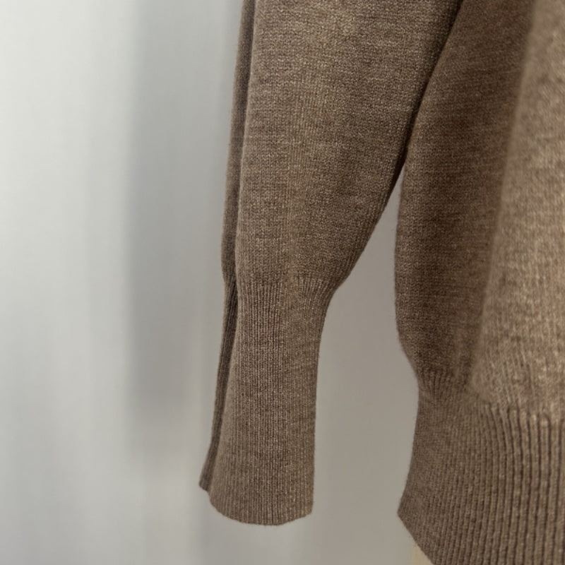 Women's Soft Knit Hooded Sweater-Relaxed Everyday Essential W-03-012-Heather Khaki