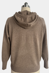 Women's Soft Knit Hooded Sweater-Relaxed Everyday Essential W-03-012-Heather Khaki