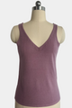 Chaleco de punto suave con cuello en V: prenda ligera para uso diario W-03-014-Lavanda
