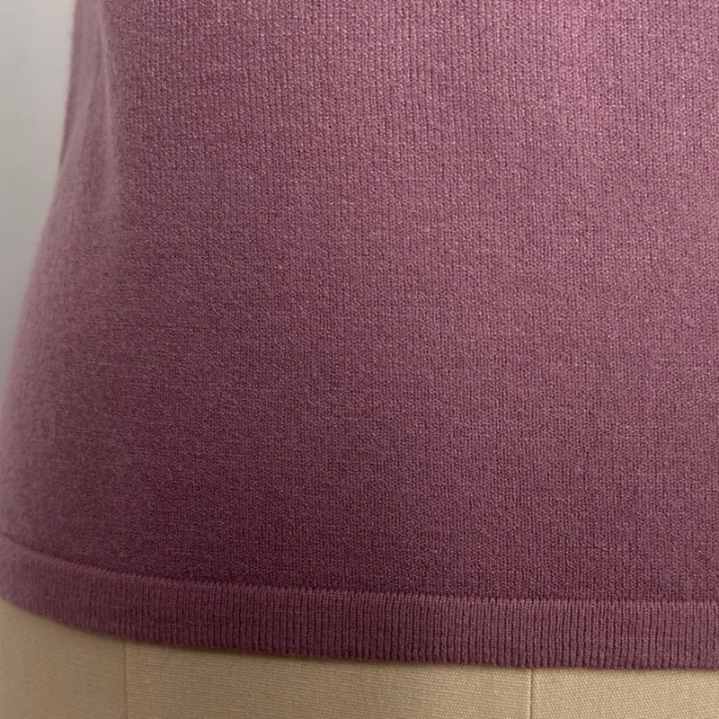 Chaleco de punto suave con cuello en V: prenda ligera para uso diario W-03-014-Lavanda