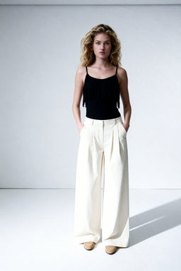 Camisola de punto con detalle de flecos para mujer - Mezcla de rayón ligero - W-04-012-010