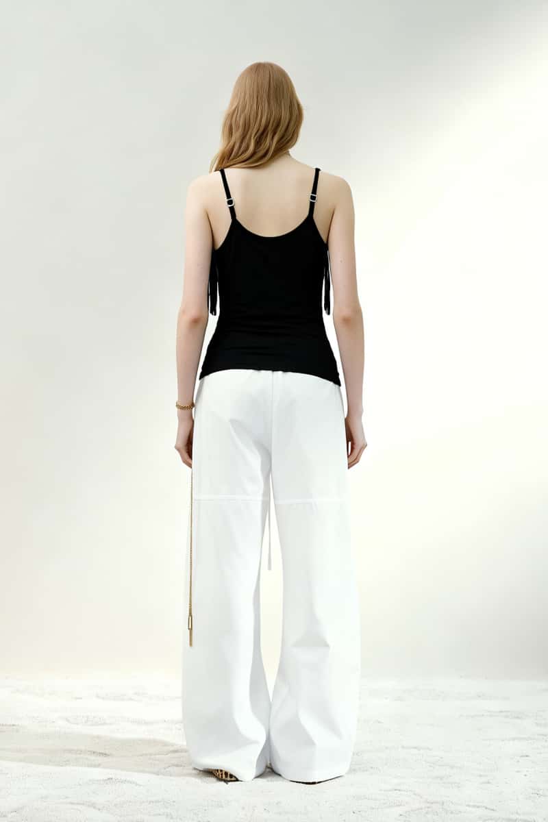 Camisola de punto con detalle de flecos para mujer - Mezcla de rayón ligero - W-04-012-010