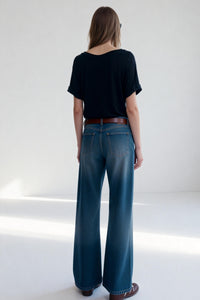 The Ultimate Drape Oversized Tee | 160 GSM Fluid Jersey W-04-014-black