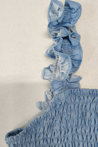 Smocked Bodice Ruffle Crop Top | 70/30 Smooth-Touch Blend W-05-003-454