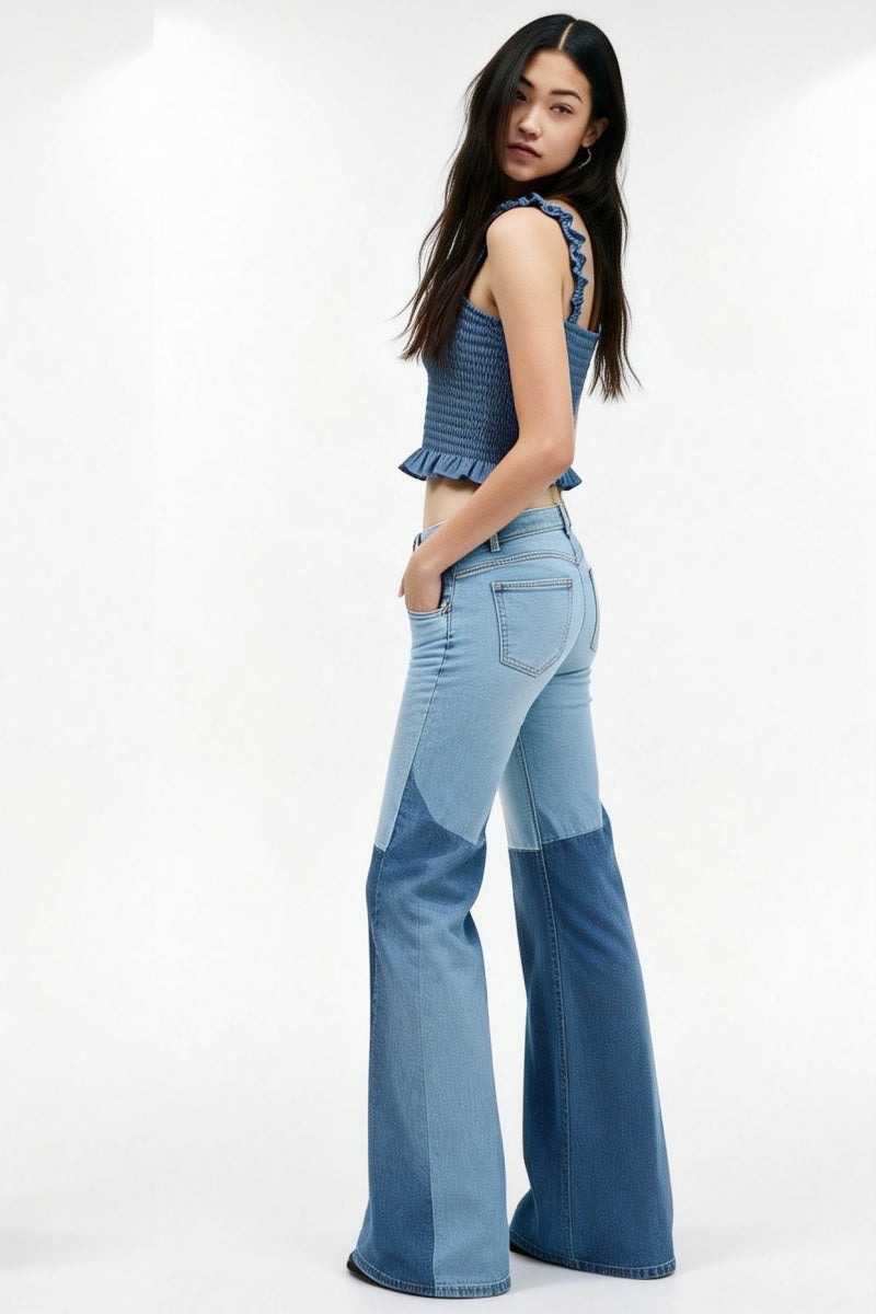 Smocked Bodice Ruffle Crop Top | 70/30 Smooth-Touch Blend W-05-003-454