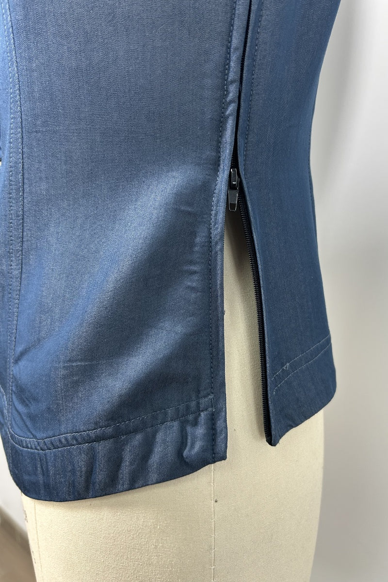 Camisa de corte princesa a medida | Ante con cordones y bajo moldeado | W-05-005-480