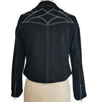 Chaqueta de ante vegano con cremallera de inspiración western | Peso medio W-05-007-075