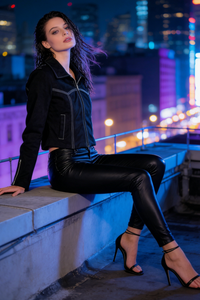 Chaqueta de ante vegano con cremallera de inspiración western | Peso medio W-05-007-075