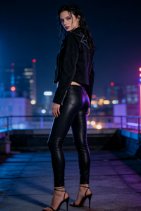 Chaqueta de ante vegano con cremallera de inspiración western | Peso medio W-05-007-075