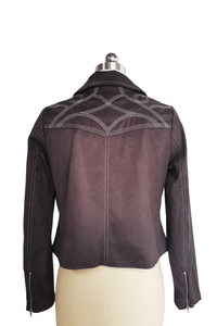 Chaqueta de ante vegano con cremallera de inspiración western | Peso medio W-05-007-075