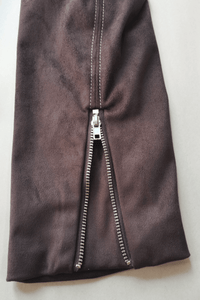 Chaqueta de ante vegano con cremallera de inspiración western | Peso medio W-05-007-075