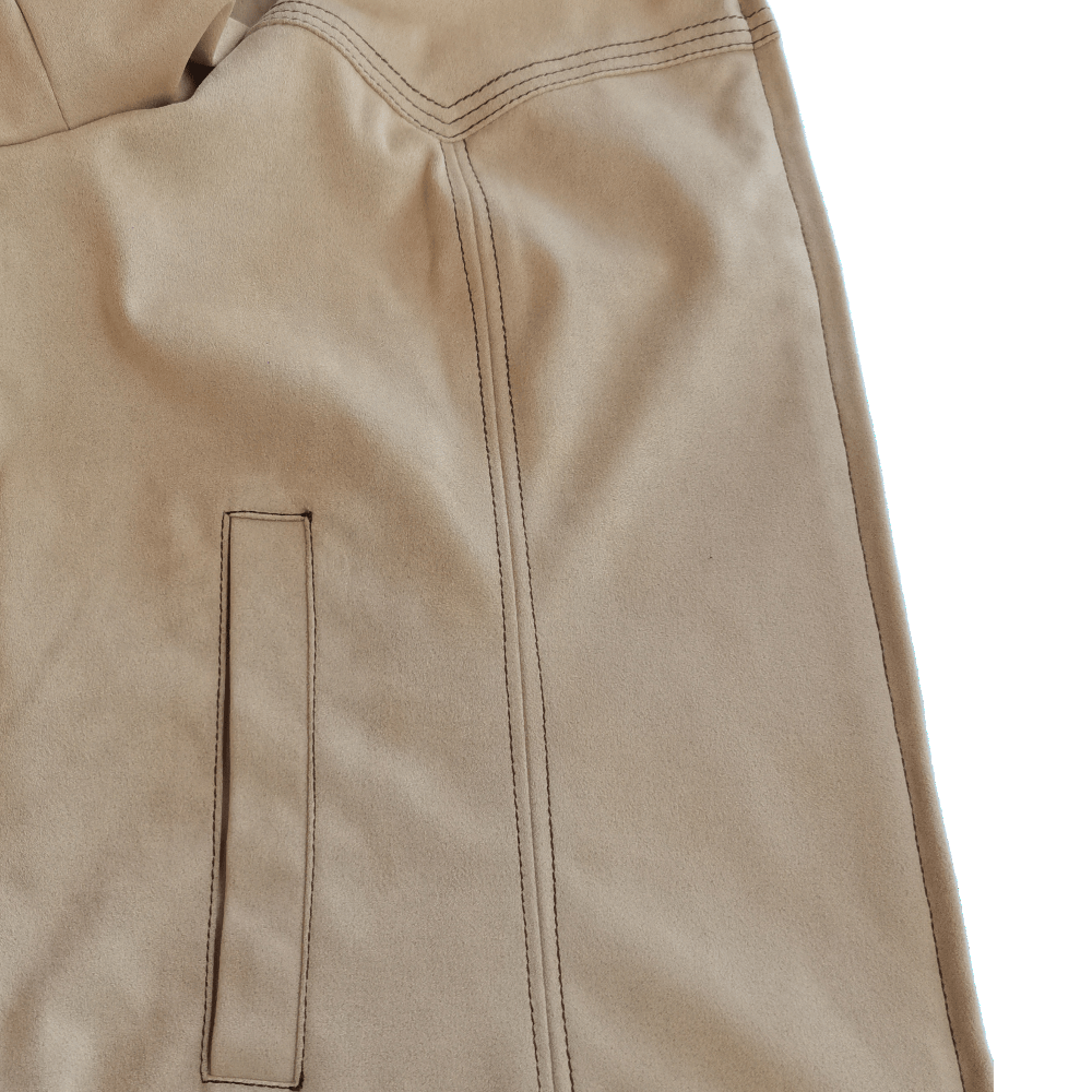 Chaqueta de ante vegano con cremallera de inspiración western | Peso medio W-05-007-075