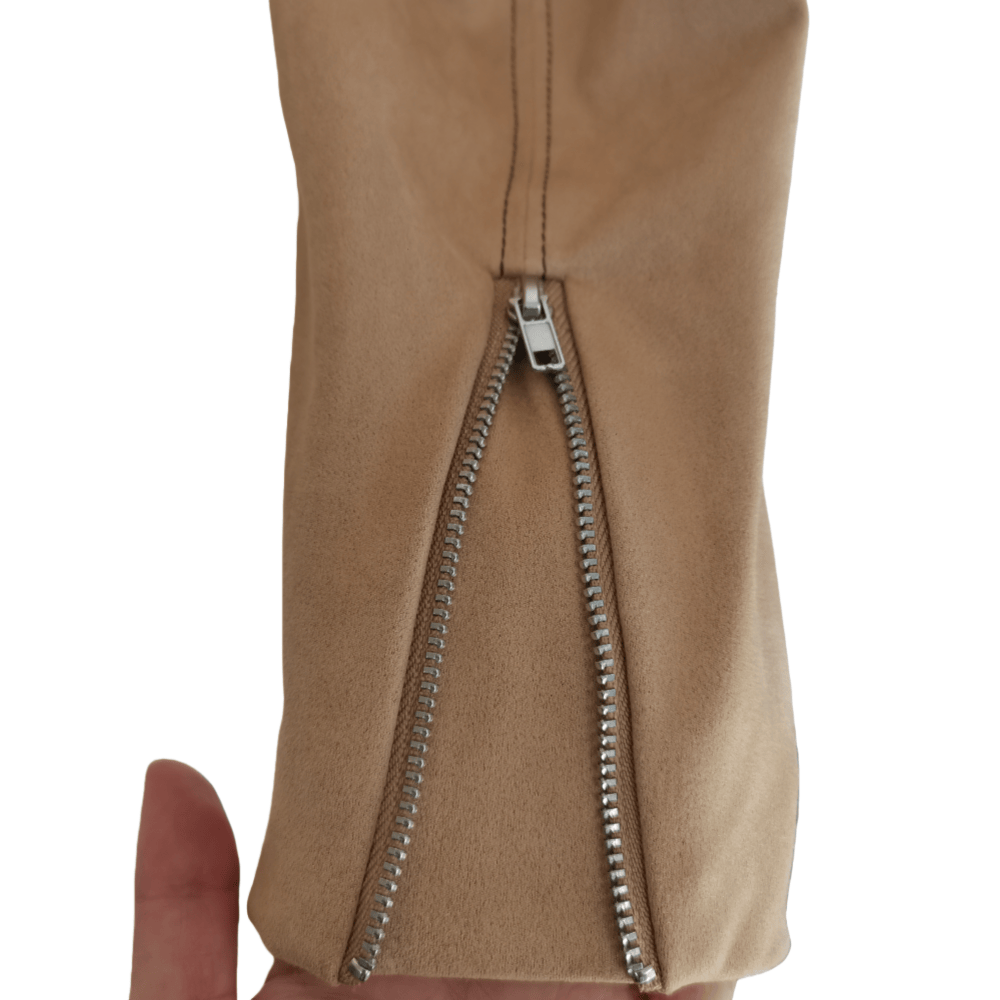 Chaqueta de ante vegano con cremallera de inspiración western | Peso medio W-05-007-075