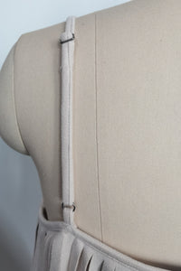 Feminine Merlot Scoop Neck Spaghetti Strap Top with Wrap Around Flowy Fringes W-05-009-240