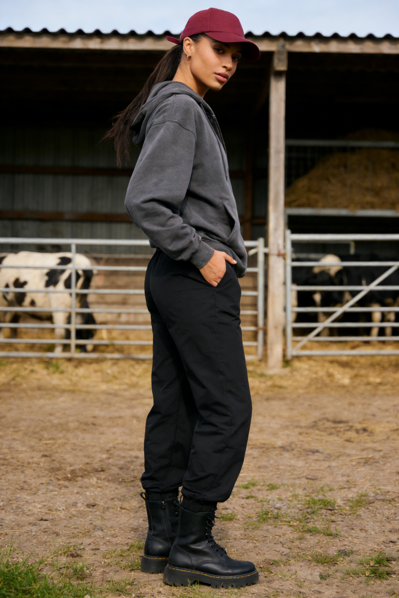 Sudadera unisex con cierre completo, lavado a máquina y aspecto vintage | Bolsillos ribeteados en la cadera W-07-022-040 Grafito