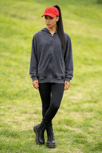 Unisex Vintage Look Garment Washed Full Zip Sweatshirt｜Hip Welted Pockets W-07-022-480 Navy