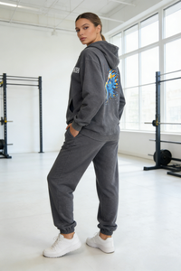 Unisex Vintage Look Garment Washed Full Zip Sweatshirt｜Hip Welted Pockets U-07-022