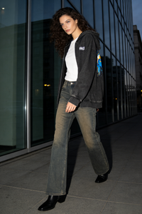 Unisex Vintage Look Garment Washed Full Zip Sweatshirt｜Hip Welted Pockets U-07-022
