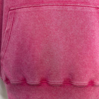 Women's Vintage Garment-washed Hoodie|Relaxed Fit|Kangaroo Pouch Pocket -U-07-024 Heather Pink , Purple