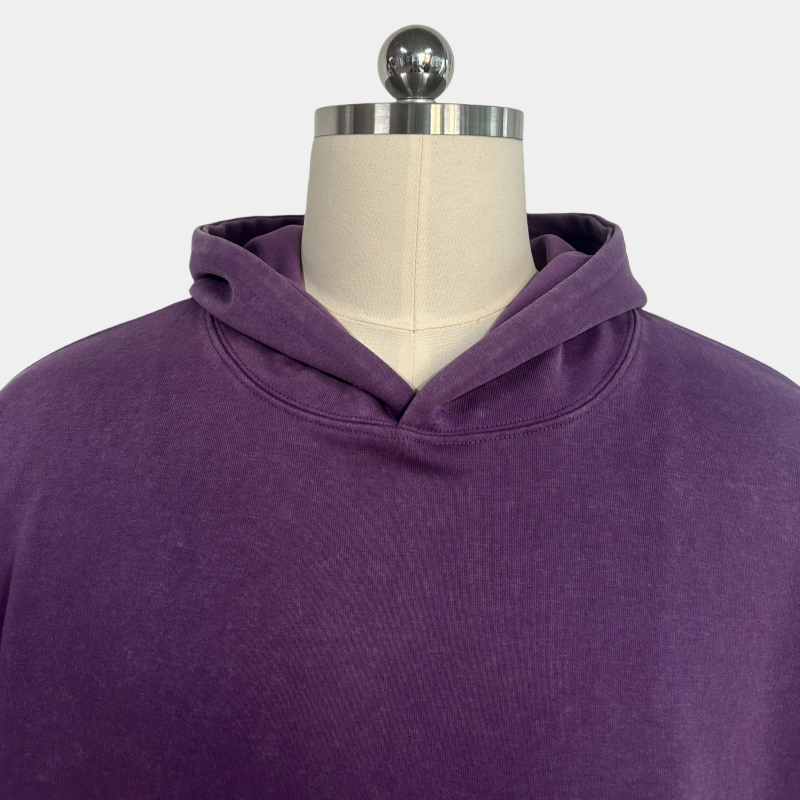 Women's Vintage Garment-washed Hoodie|Relaxed Fit|Kangaroo Pouch Pocket -W-07-024 Heather Purple