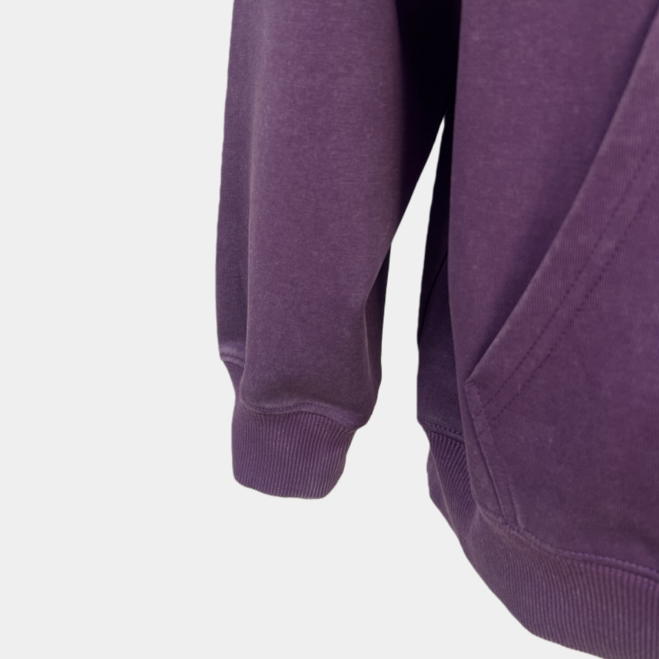 Women's Vintage Garment-washed Hoodie|Relaxed Fit|Kangaroo Pouch Pocket -W-07-024 Heather Purple