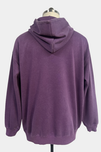 Women's Vintage Garment-washed Hoodie|Relaxed Fit|Kangaroo Pouch Pocket -W-07-024 Heather Purple