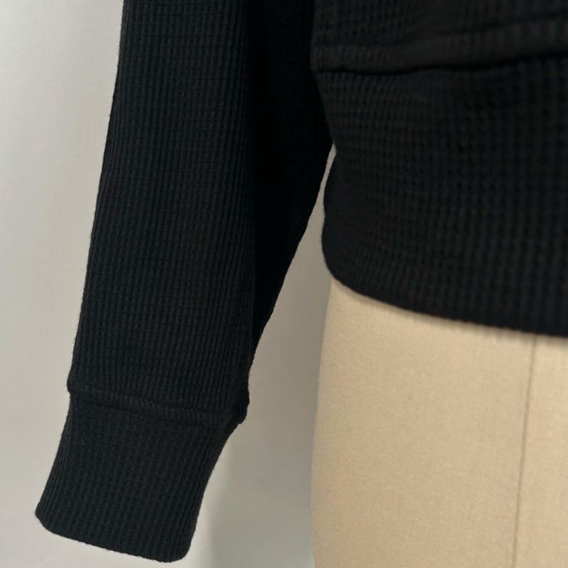 Sudadera deportiva con capucha y cremallera completa para mujer | Tejido de punto gofrado estructural de 260 g/m² | Bolsillo canguro | W-07-025-Negro