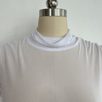 The Kinetic Fringe Mesh Crop Tank|Turtle Neck|W-17-006 Optic White