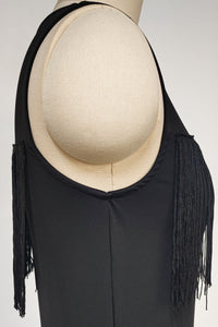 The 360° Motion Fringe Mesh Tank|W-17-007|Midnight Black