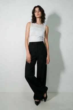 The 360° Motion Fringe Mesh Tank|W-17-007|Optic White