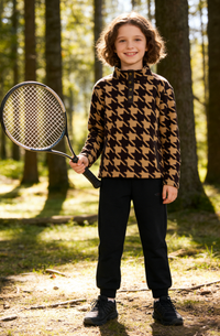 Comfortable daytime style, featuring a quarter-button design and fleece fabric, available in both boys' and girls' sizes