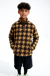 Comfortable daytime style, featuring a quarter-button design and fleece fabric, available in both boys' and girls' sizes