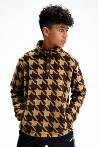 Comfortable daytime style, featuring a quarter-button design and fleece fabric, available in both boys' and girls' sizes