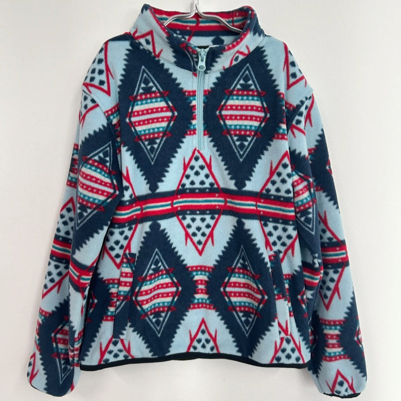 Boys' and girls' quarter-zip fleece jacket |  Y-06-008  Sky Blue，Navy